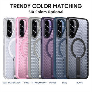 Vỏ tản nhiệt tế bào từ tính cho Samsung Galaxy A57 A56 A55 A36 A35 A26 A25 A16 A15 A14 S26 S25 S24 S23 FE Ultra Plus Ốp điện thoại chân đế