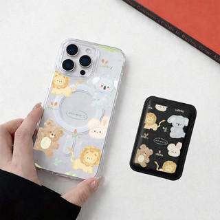 Ví chống sốc họa tiết gấu và sư tử Thích hợp cho iPhone 11 12promax 12 13 14 15 pro max Ốp điện thoại 14promax 15pro 16 Pro max 17 17air 17promax Vỏ