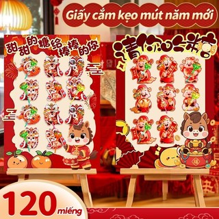 Thẻ gắn kẹo năm mới 2026 hoạt hình - Bộ 60 thẻ thần tài trang trí tết, ý tưởng hoàn hảo cho quà tặng và tiệc sinh nhật