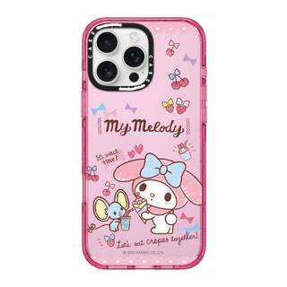 CASECASE X My Melody and Music Pink Fizz Color Clear Hard Từ Hút Tác Động Cho Apple IPhone 12 13 14 15 16 17 Pro Max Air Plus Có Hộp