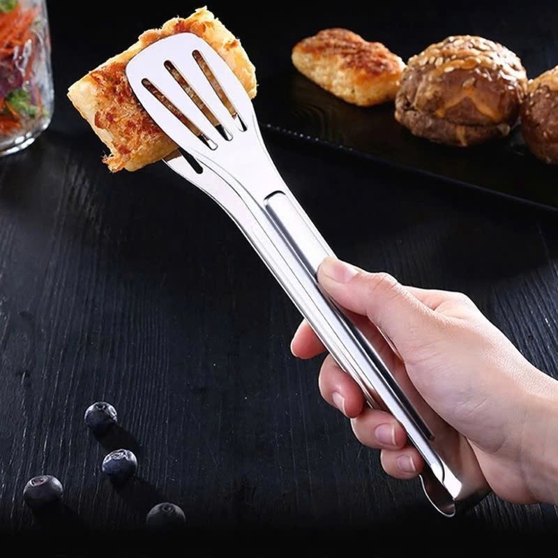 Kẹp thịt nướng thép không gỉ chống trơn trượt dùng cho BBQ nhà bếp Kẹp Gắp Inox Đa Năng Gắp Đồ Nóng Tiện Dụng 18cm