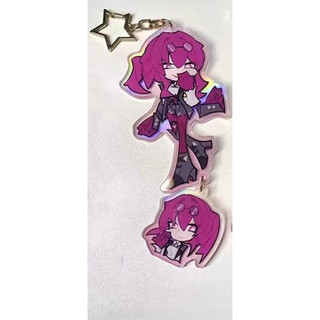 Silver Wolf Anime Keychain Women Honkai Star Rail Acrylic Key Chain Man Kafka Key Ring Pendant Ornament Accessories