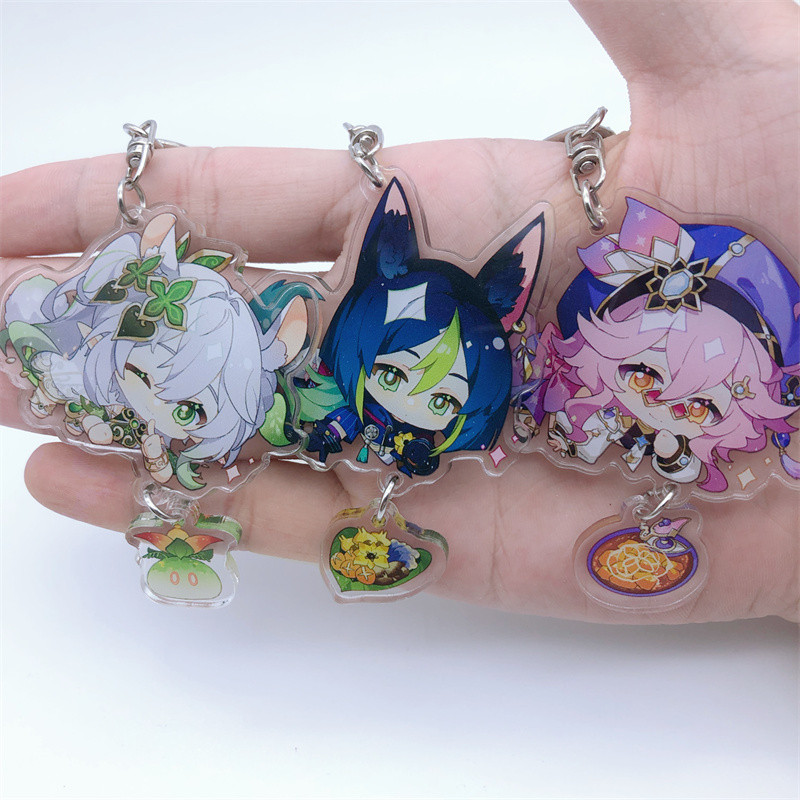 Game Impact Dori Dainsleif Kaedehara Kazuha Tighnari Xiao Keychain Badge Accessories Anime