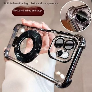 Ốp Mềm Oppo Reno 15F 2026 Cho Oppo Reno 15 Pro Max Mini 15FS Reno15Pro 5G Ốp Chống Sốc Thạch Trong Suốt Có Giá Đỡ Từ Tính Dày Túi Khí Ốp Lưng Điện Thoại