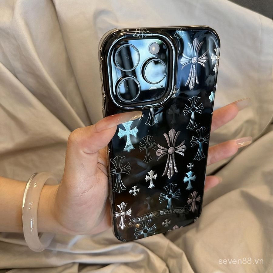 Ốp Điện Thoại Thích Hợp Cho iPhone 11 12 13 14 15 16 17 Pro max Plus Air Sweet Cool Pink Black Cross Vỏ Bảo Vệ Chống Sốc Bao Gồm Tất Cả RWNY