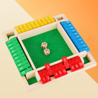 【BabyJoy】Đồ chơi gỗ phát triển tư duy cho bé, trò chơi xúc xắc lật thẻ số,Đồ chơi giáo dục cho trẻ em