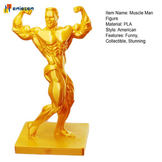 (aniasan) Điêu Khắc Cơ Nghệ Thuật Mảnh Cơ Bắp Người Trang Trí 3d In Hình Người Cơ Vàng – Hình Hài Hước Nam Để Bàn Điêu Khắc Tập Thể Dục Trang Trí Cho Những Người Yêu Tập Gym