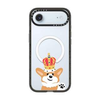 CASECASE X Crown Corgi Black Edge Clear Hard Từ Hút Tác Động Dành Cho Apple IPhone 12 13 14 15 16 17 Pro Max Air Plus Có Hộp