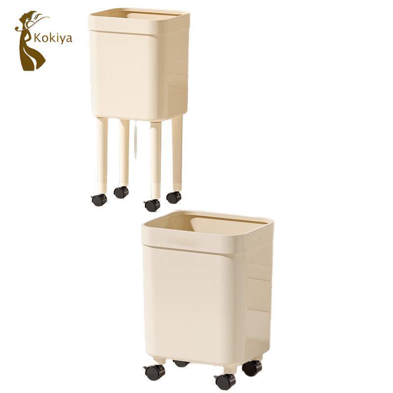 Thùng rác gia đình có bánh xe Thùng rác dung tích lớn chắc chắn cho phòng khách và phòng tắm trong nhà
