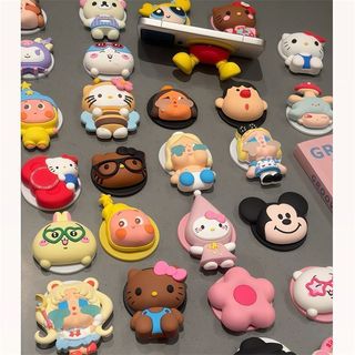 Hoạt Hình Dễ Thương KT Cat & Star Stars Baby Twinkle Twinkle Giá Đỡ Điện Thoại Từ Tính Tương Thích 3D Silicone Có Thể Thu Vào Đứng Cho Bàn Làm Việc