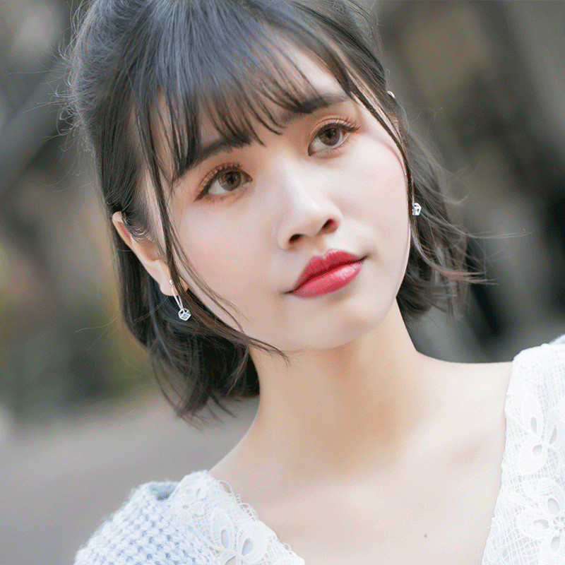 Bông tai kim cương hình khối bạc S925