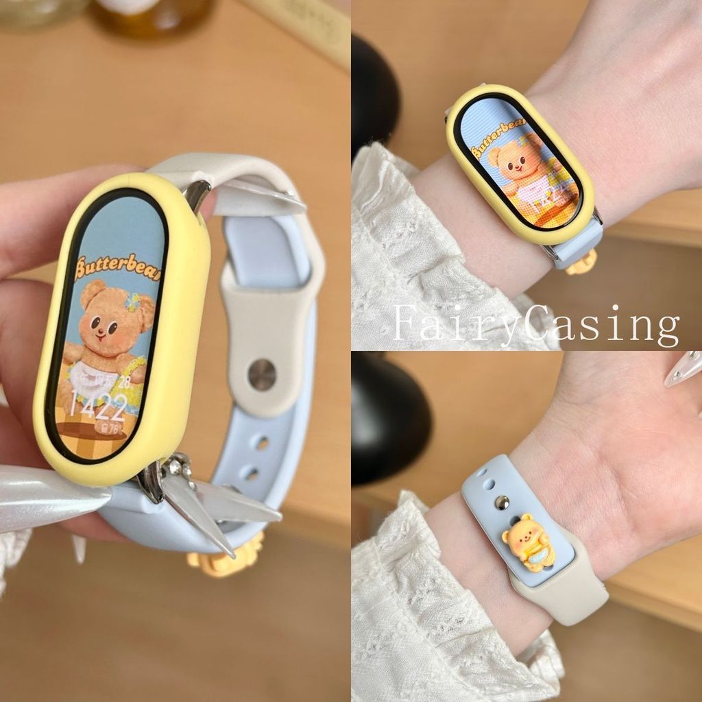 Ốp Lưng Mềm + Dây Đeo Cho Xiaomi Mi Band 10 9 8 NFC Phụ Kiện Vòng Tay Silicon Thể Thao Cho Miband 10Ceramic Phiên Bản Dây Đeo Tay