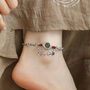 Mặt dây chuyền và vòng chân nữ phong cách cổ điển và dân tộc