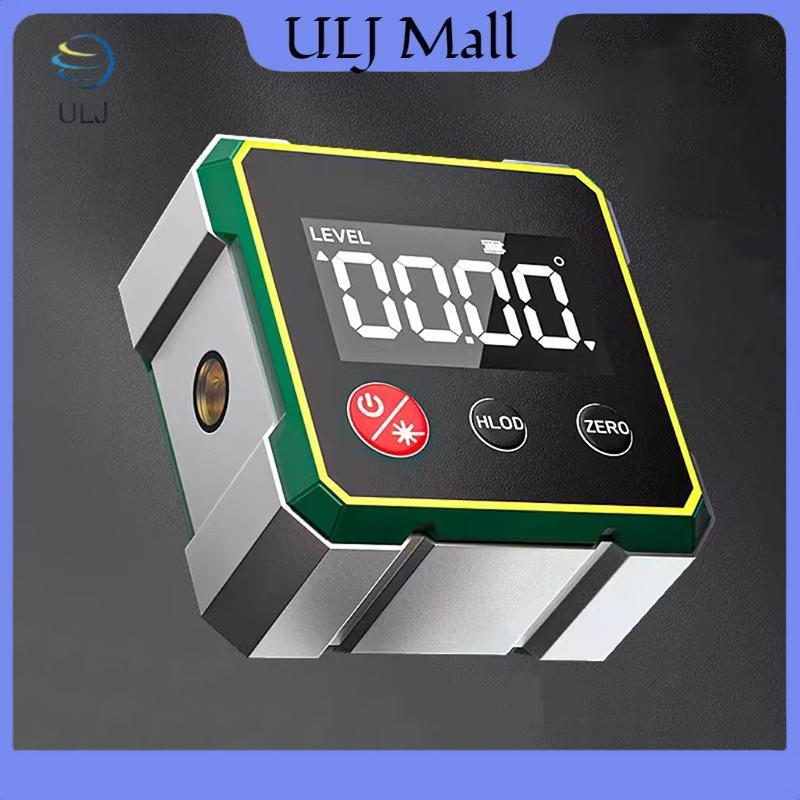 ULJ 360° Công cụ tìm góc kỹ thuật số từ tính với thước đo Laser điện tử Type-C Sạc LCD Công cụ đo độ cản điện tử.