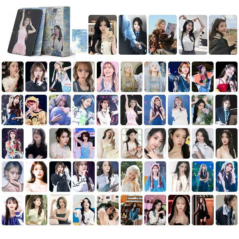 50-55 Cái / hộp IU World Tour Mùa Chiến Thắng Lời Chúc Mừng Photocards Laser Holographic Lomo Cards Kpop Hologram Bưu Thiếp YM