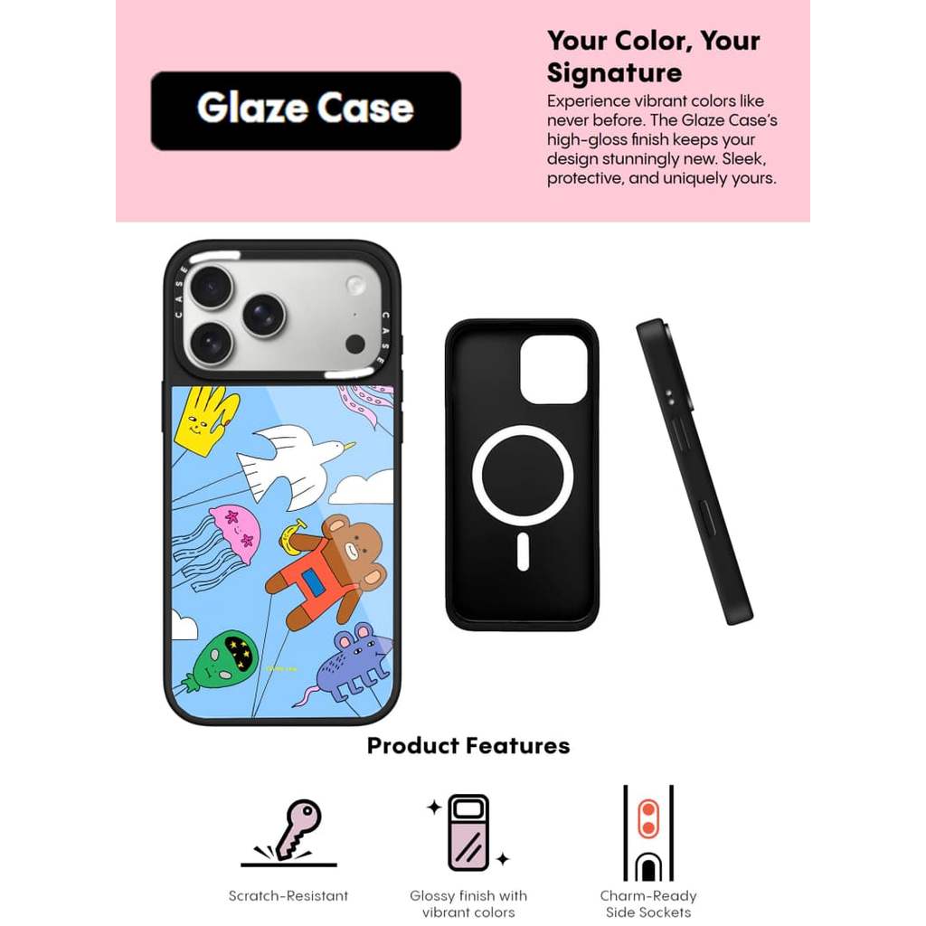 CASECASE X Animal Diều Ốp Lưng Kính Hút Từ Tính Chống Trầy Xước Cho IPhone 17 Air 16 15 14 Pro Max Plus Ốp Lưng Cứng Có Hộp Khắc Logo