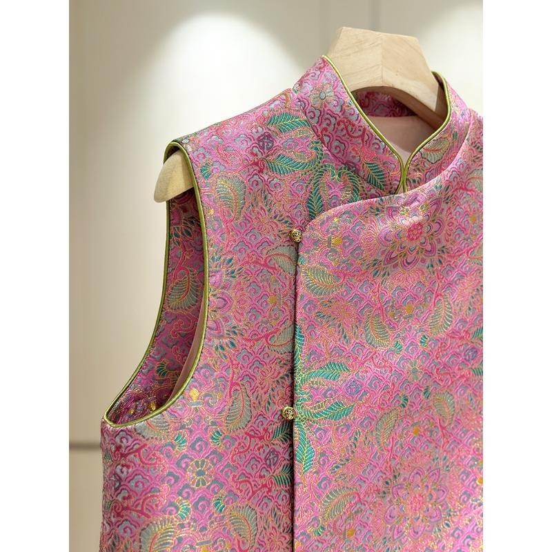 Cao Cấp Retro Áo Vest Nữ Phong Cách Trung Quốc, Thích Hợp Thu Đông, Sang Trọng