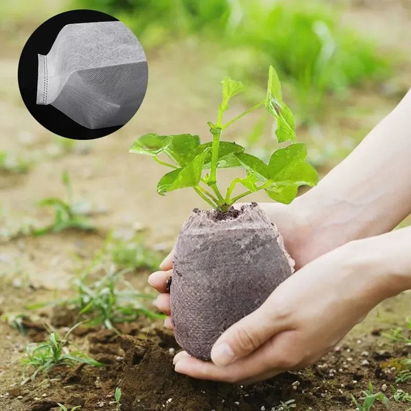 100 / 300 Túi ươm cây trồng cho cây con | Nồi thoáng khí có thể phân hủy sinh học không dệt có chức năng tưới nước, hộp đựng chống ăn mòn để làm vườn