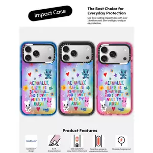 CASECASE X Life is beatiful Case Đen / Xanh da trời / Hồng Bộ sưu tập kẹo Fizz Màu sắc Rõ ràng Cứng Từ tính Vỏ tác động cho Apple IPhone 13 14 15 16 17Pro Max Plus Có hộp