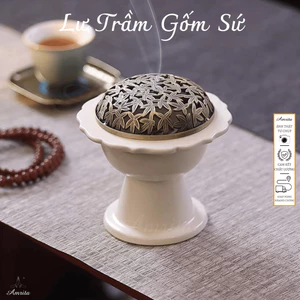 Lư Trầm Gốm Sứ -lư xông trầm gốm sứ - lư xông trầm phong thủy - lư xông trầm hương cao cấp - CXNP189