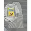 Sét Bộ Áo Dễ Thương In Bọt Biển Vàng Mix Kèm Quần Dài kẻ Sọc Chất Đũi Cotton Mềm Mát