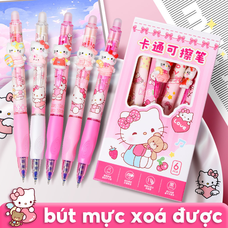 Bút Mực Xoá Được Dành Riêng Cho Học Sinh, Mẫu Mã Cute, Bút Bi Hiệu Quả Ngòi 0.5mm, Mực Xanh