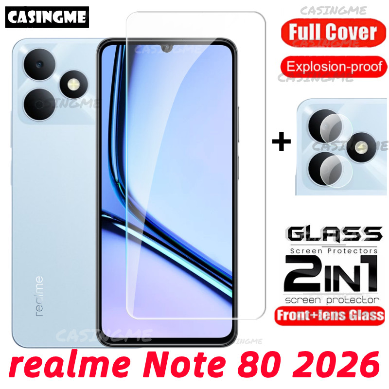 Realme Note 80 2026 Kính cường lực full cover trước/sau + bảo vệ ống kính camera cho RealmeNote80 Note 70 80x 5G 4G