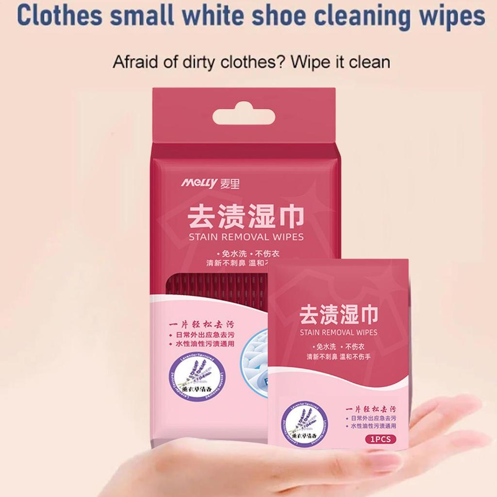 Stain Removal Wet Wipes No-wash Stain Remover For Clothes Individually Wrapped Fabric Cleaner Cloth Towel For jiwvn