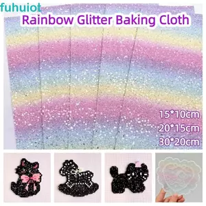 FUHUIOT 5 Chiếc Vải Nướng Bánh Lấp Lánh Cầu Vồng, Đậu Cầu Chì Tấm Ủi Chịu Nhiệt, Phụ Kiện Đồ Chơi Sáng Bóng Có Thể Tái Sử Dụng DIY Hạt Giấy Chịu Nhiệt Cầu Chì Dự Án Nghệ Thuật