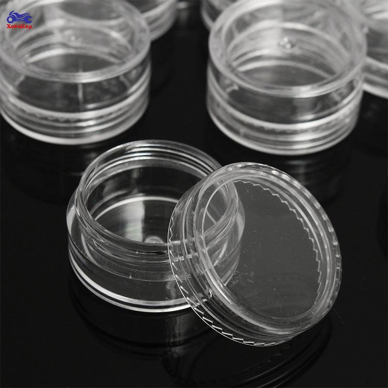 XOITOP 50pc Lọ kem trong suốt Chai mỹ phẩm Mini Hộp đựng nồi trong suốt cho móng tay VN