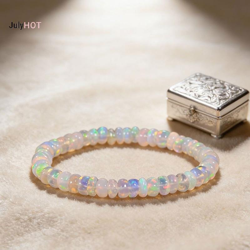 Vòng Tay Opal Tự Nhiên Cho Nữ - Dây Co Giãn Thoải Mái, Hỗ Trợ Tâm Trạng Icygemz