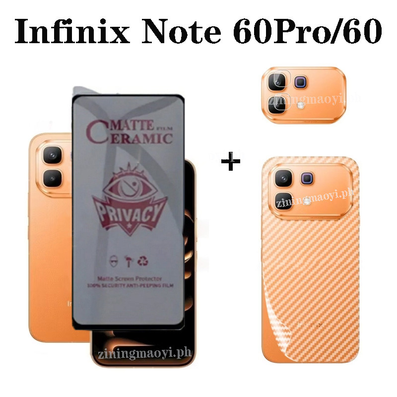 Phim gốm sứ 3 trong 1 Infinix Note 60 Pro cho Infinix Note60 2026 Note 50 Note 50 Pro + Hot 60i 50i Hot 50 Pro Bảo vệ màn hình + Phim ống kính máy ảnh + Phim mặt sau