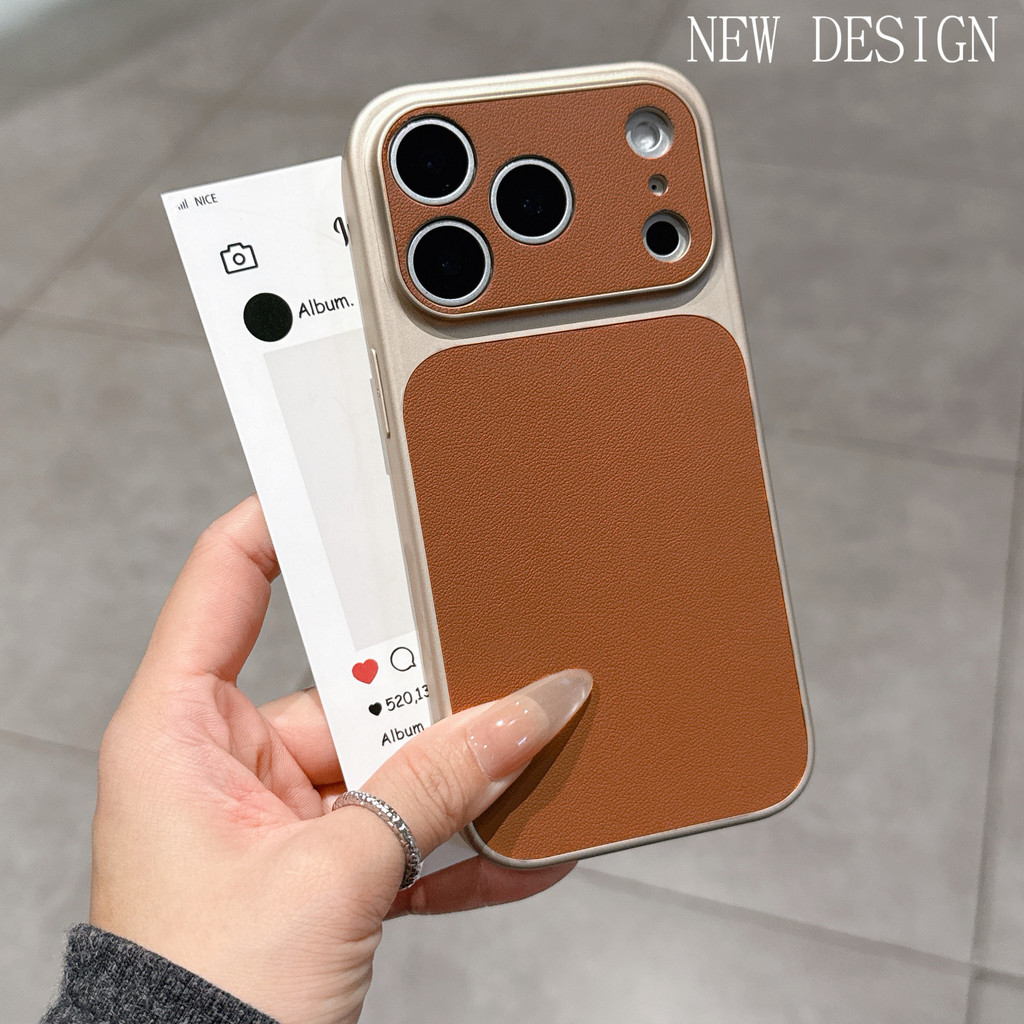 Ốp điện thoại da đơn giản phù hợp cho iPhone 17 Pro Max 17Air 16 15 14 13 Vỏ điện thoại chống rơi