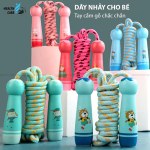 Dây Nhảy Thể Dục Cho Bé Cán Gỗ- Dây Nhảy Thể Dục Nhiều Màu Hoạt Hình cho bé - Dây Nhảy Giảm Cân Cho Trẻ Em, Bé Trai/Gái