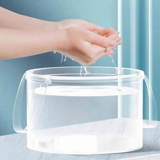 Xô trong suốt có thể gập lại FASHIONEXPRESS, Chậu rửa du lịch chống rò rỉ 6,8L / 12L, Chậu nước trong suốt di động có tay cầm Phòng giặt bằng nhựa Ký túc xá