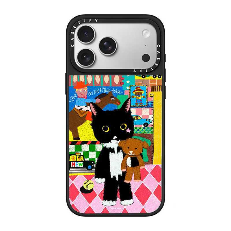 Ốp điện thoại từ tính họa tiết mèo đen dễ thương phù hợp cho iPhone 17 Pro Max, 17, 16, 15, 14 13