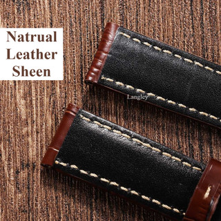 Đen Cá Sấu Họa Tiết Da Bò Da Thật Chính Hãng Dây Đeo Đồng Hồ 20mm 22mm 24mm 26mm Dây Đeo Đồng Hồ Nam Nữ Vòng Tay Thay Thế Cho SEIKO Diver TUNA