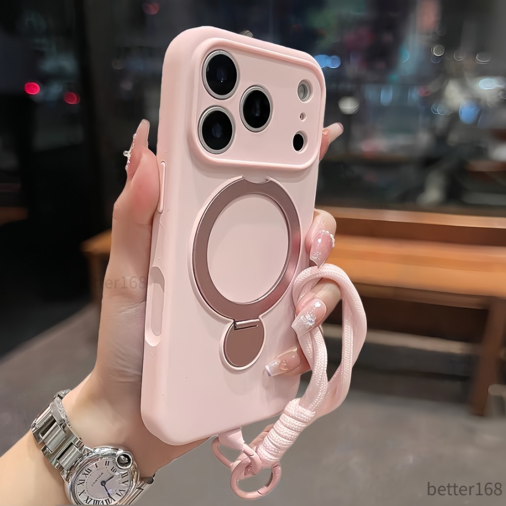 Sang trọng 360° Giá đỡ xoay từ tính cho iPhone 17 16 15 14 13 Pro Max Vỏ silicon lỏng chống sốc