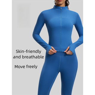 Áo khoác nữSlim có độ đàn hồi cao, phù hợp cho mùa hè và mùa xuân, làm từ polyester và spandex.