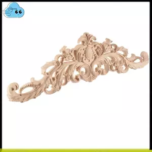 40x12cm Gỗ Cao Su Cổ Điển Tinh Tế Khắc Đính Nội Thất Decal Tự Nhiên Màu Gỗ