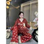 Đồ bộ Pyjama họa tiết chất liệu lụa latin tay dài quần dài Freesize 46-54kg - cn148