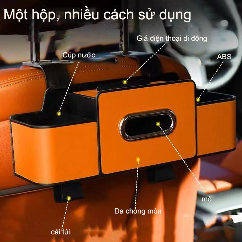 Hộp lưu trữ ghế sau ô tô Việt Nam - 3 ngăn lớn, chịu nặng tốt, tiện dùng cho gia đình