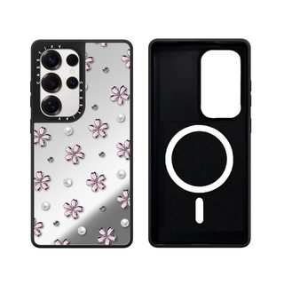Ốp Lưng Phone Case Cứng Gương Hoa Sọc Từ Tính Cho Samsung Galaxy S26 25 24 23 UItra S26 25 24 23 Plus Vỏ Bảo Vệ Chống Sốc
