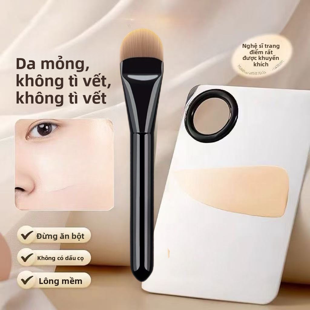 [Bàn chải nền tròn phẳng phong cách mới] Nghệ sĩ trang điểm loại lưỡi Sử dụng cọ nền dạng lỏng không đánh dấu Không dễ ăn Bàn chải trang điểm dạng bột