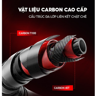 Cần câu đài Hỏa Mã Rice Fishing carbon T1100 & 40T nhẹ & nảy bản cao cấp kỷ niệm 2026 CC-48