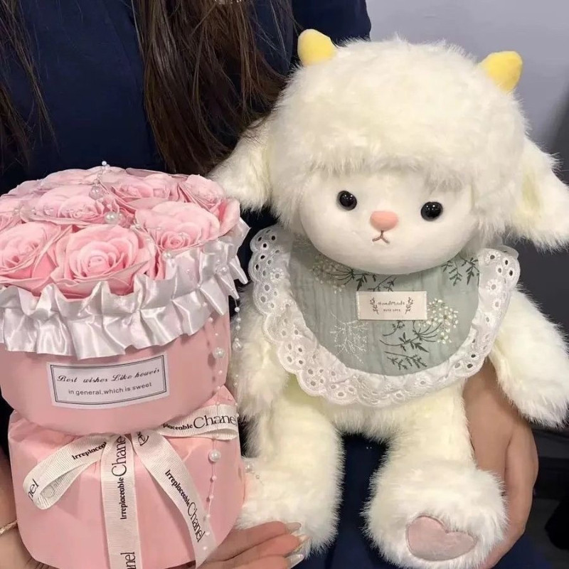 Gấu Bông Cừu đeo Yếm Dễ Thương,Kích Thước 35 Cm,Chất Liệu Lông Mềm Cao Cấp,Lựa Chọn Hàng đầu Cho Quà Sinh Nhật