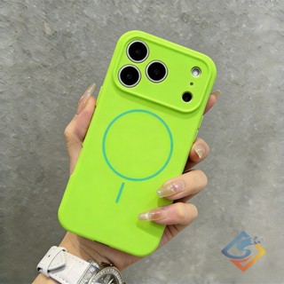 Ốp điện thoại silicon micropyle Neon màu xanh lá cây 17 Series mới cho iPhone 17 Pro Max 12 13 14 15 16 Pro Max 14 / 15 / 16Plus Vỏ chống sốc từ tính có phòng thủ quân sự