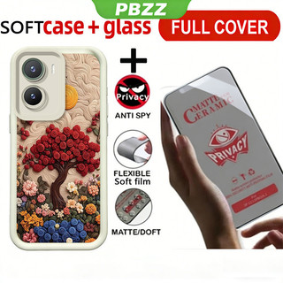 Ốp Kính Cường Lực Chống Riêng Tư Gốm Sứ Cho VIVO Y03 y28 y02 y02t y02a Y18 4G Y28S 5G Y03T Y03A Y18i Vỏ Điện Thoại Thiết Kế Mới Thẩm Mỹ Dễ Thương JTMTFHS03