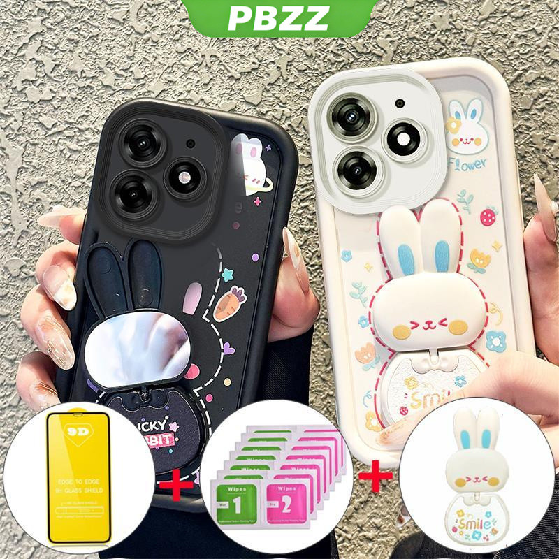 Ốp Lưng Cho tecno Spark 10 pro TECNO SPARK 10 C SPARK 10C 40 40 40C Vỏ Điện Thoại Vỏ Mềm Silicon Chống Sốc Thiết Kế Mới Thỏ Thẩm Mỹ Có Giá Đỡ Và Phim Mềm JTMCETZJ01