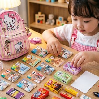 Túi đeo chéo mini văn phòng phẩm – Bộ 24 món – Nhân vật My Melody,Kuromi,Cinnamoroll–Chất liệu an toàn –Nhập vai học tập